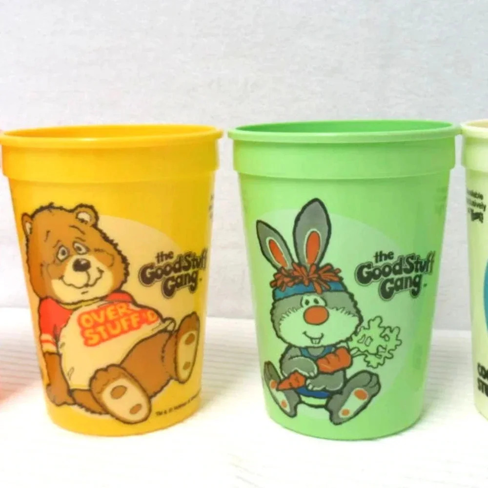 Vintage The Good Stuff Gang Wendy’s Cups Cartoon Kids Plastic Set of 4